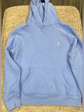 Ralph Lauren Light Blue Hoodie with Yellow Pony Logo
